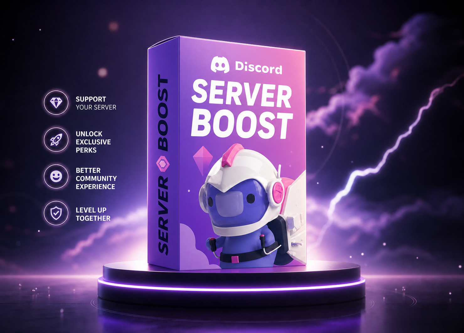 Discord Server boost 14x - 0 to 3month